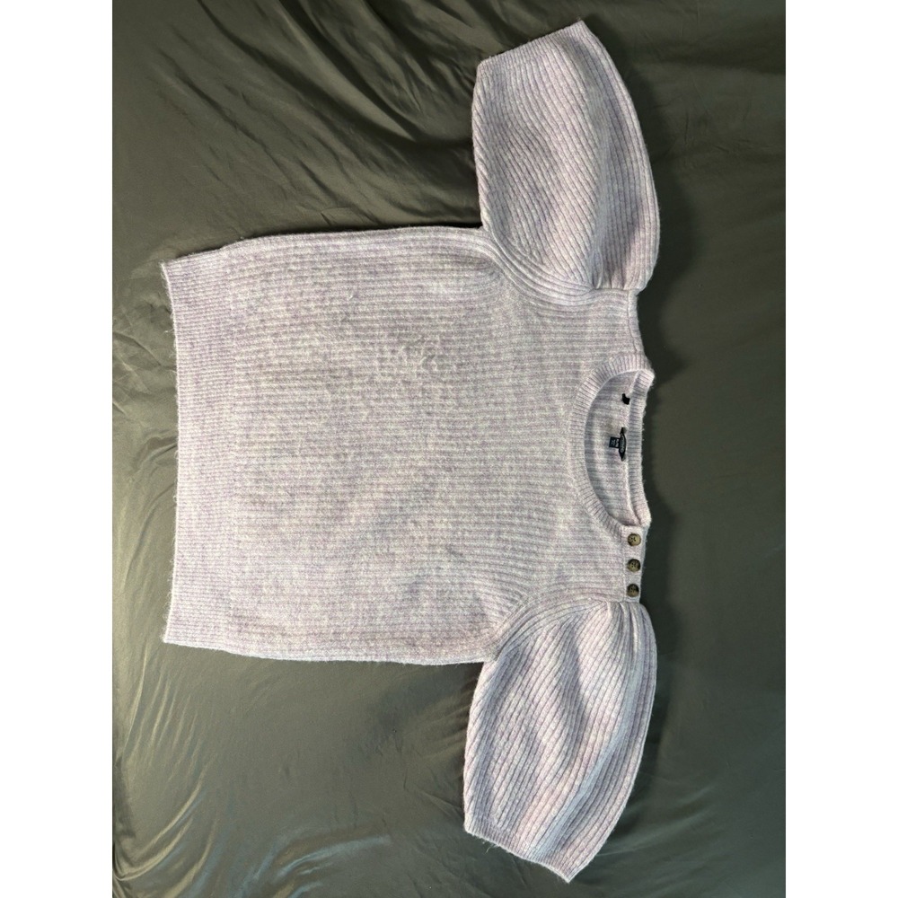 Buffalo Brand XL Dress Sweater Soft 100% Cotton Beige Short Puff Sleeves